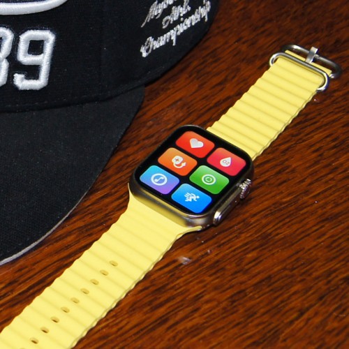 Смарт часы Watch Ultra Titanium 49 mm Orange, ремешок для водных видов спорта, желтый.-7