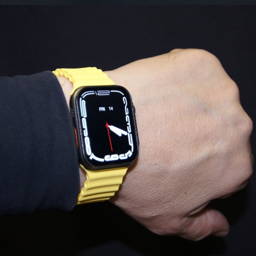 Смарт часы Watch Ultra Titanium 49 mm Orange, ремешок для водных видов спорта, желтый.-3