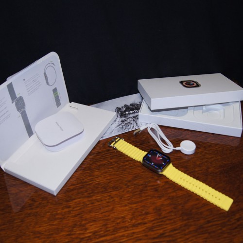 Смарт часы Watch Ultra Titanium 49 mm Orange, ремешок для водных видов спорта, желтый.-8