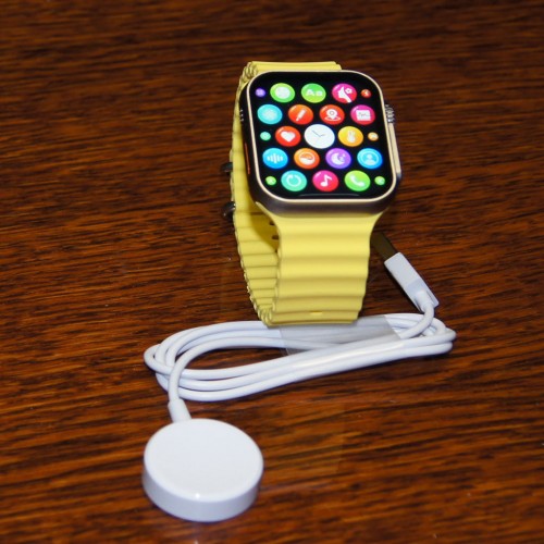 Смарт часы Watch Ultra Titanium 49 mm Orange, ремешок для водных видов спорта, желтый.-6