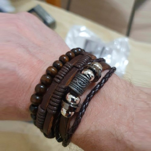 Набор аксессуаров для мужчины браслеты 4 шт кварцевые часы-4