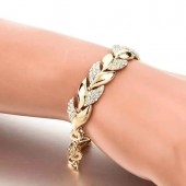 Women's bracelet, stylish, classic, casual, alloy and rock crystal stones