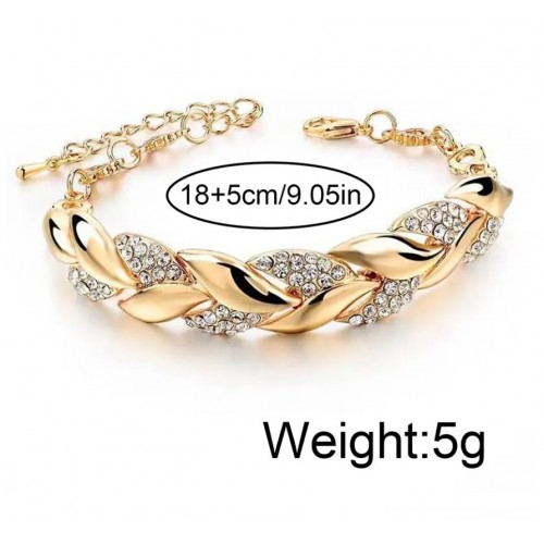 Браслет женский, стильный, классический, повседневный из сплава и камнями из горного хрусталя-4