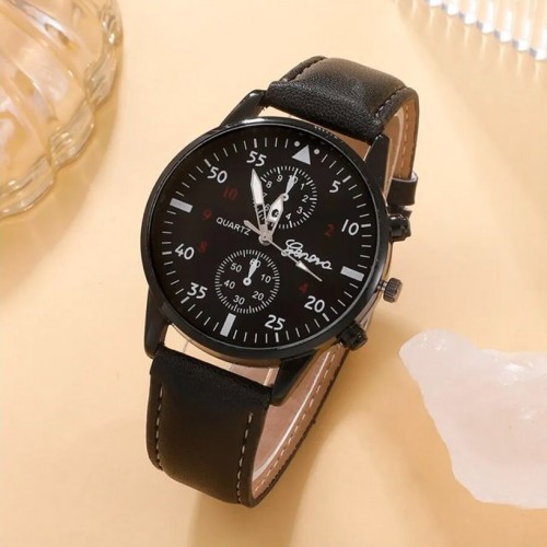  Мужские кварцевые наручные часы Relogio + 3 стильных браслета-6