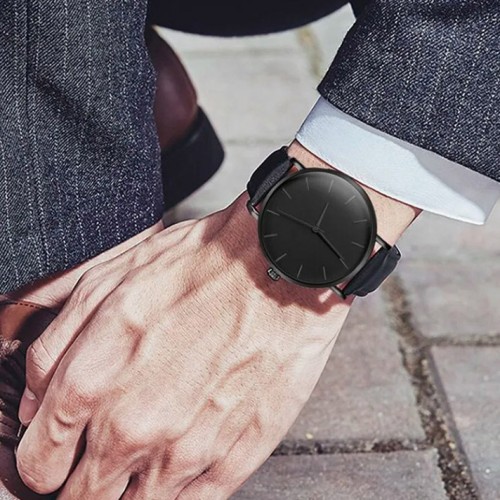 Комплект мужские кварцевые часы, плетеный браслет и кулон-4