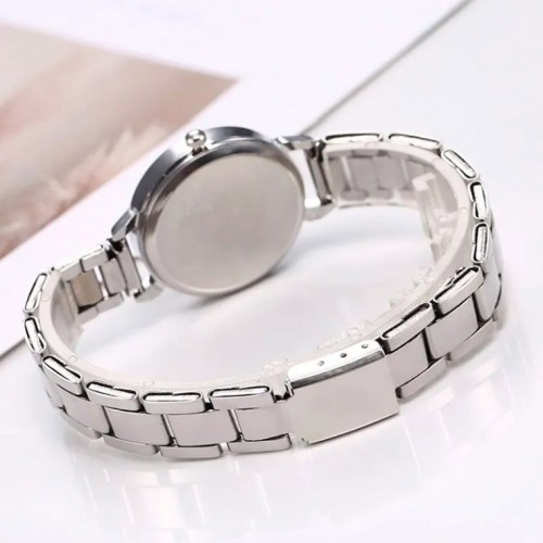 Комплект из женских кварцевых наручных часов и металлического браслета с надписью LOVE-3