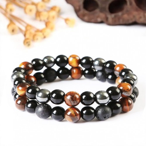 Браслет энергетический, тройной защиты Тигровый глаз-2