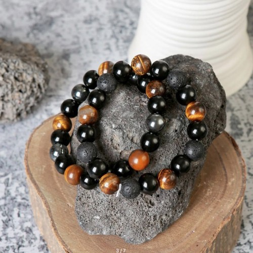 Браслет энергетический, тройной защиты Тигровый глаз-3