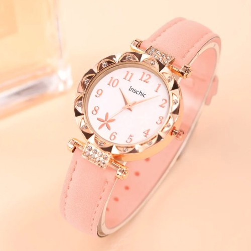 Набор женский DIJANES, кварцевые наручные часы 34 мм, браслеты 4 шт со стразами-4