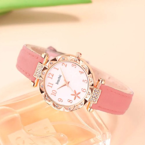 Набор женский DIJANES, кварцевые наручные часы 34 мм, браслеты 4 шт со стразами-3