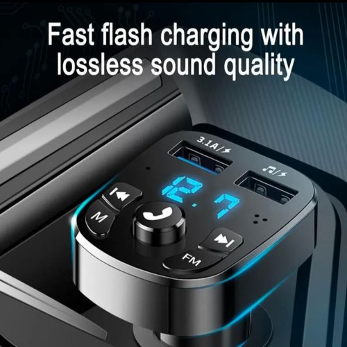 Автомобильный FM-модулятор Olaf, Bluetooth 5,0, аудио MP3-плейер, зарядное устройство с 2 USB-портами-5