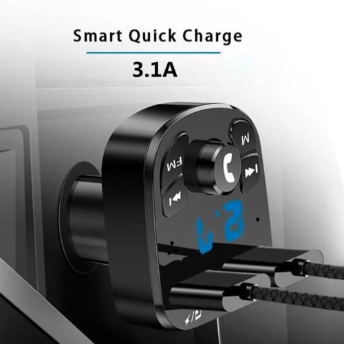 Автомобильный FM-модулятор Olaf, Bluetooth 5,0, аудио MP3-плейер, зарядное устройство с 2 USB-портами-3