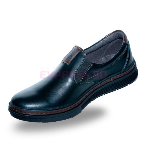 Полуботинки мужские из натуральной кожи на сплошной подошве-1