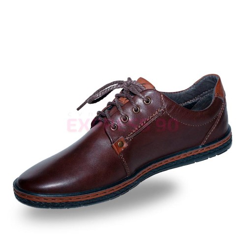 Полуботинки мужские из натуральной кожи сплошная низкая подошва-1