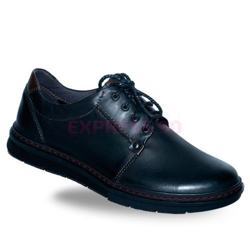 Полуботинки мужские из натуральной матовой кожи на сплошной подошве