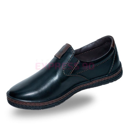 Полуботинки мужские из натуральной кожи на сплошной низкой подошве-1