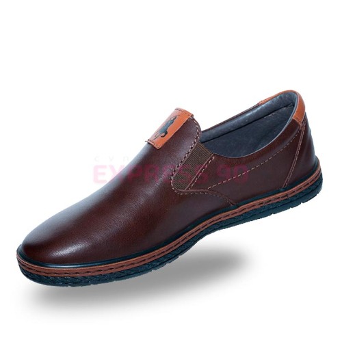 Полуботинки мужские из натуральной кожи сплошная низкая подошва-1