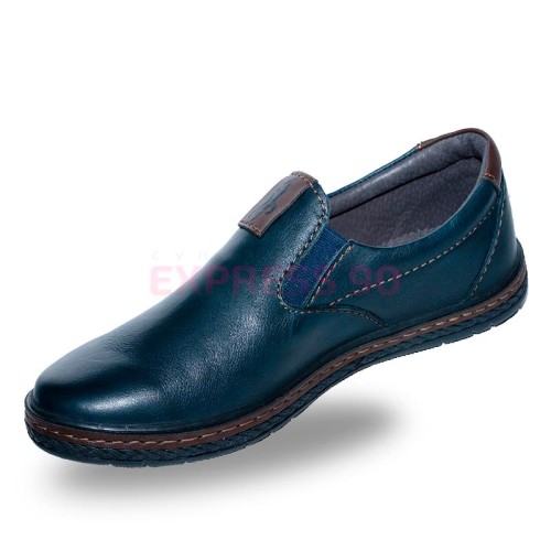 Полуботинки мужские из натуральной кожи на сплошной низкой подошве-1