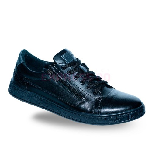 Мужские спортивные кеды из натуральной кожи на сплошной подошве