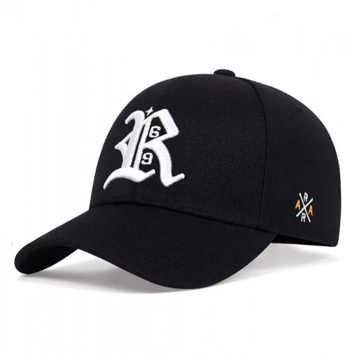 Кепка Бейсболка в молодёжном стиле с загнутым козырьком и вышивкой R Letter Side