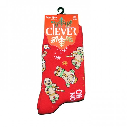 НОСКИ МУЖСКИЕ CLEVER НОВОГОДНИЕ ПЛЮШЕВЫЕ-2