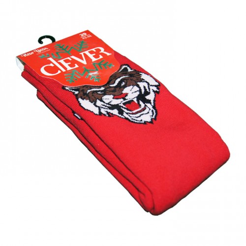 НОСКИ МУЖСКИЕ CLEVER ПЛЮШ УТЕПЛЁННЫЕ НОВОГОДНИЕ РИСУНОК ТИГР-4