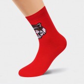 Men's socks New Year's smooth surface pattern Tiger cub